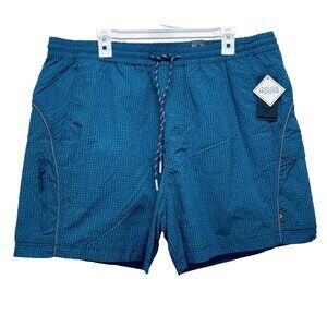 Cross Mens Eyed Moose Quick-Dry Reflective Pond Blue Grid Patterned Shorts XL